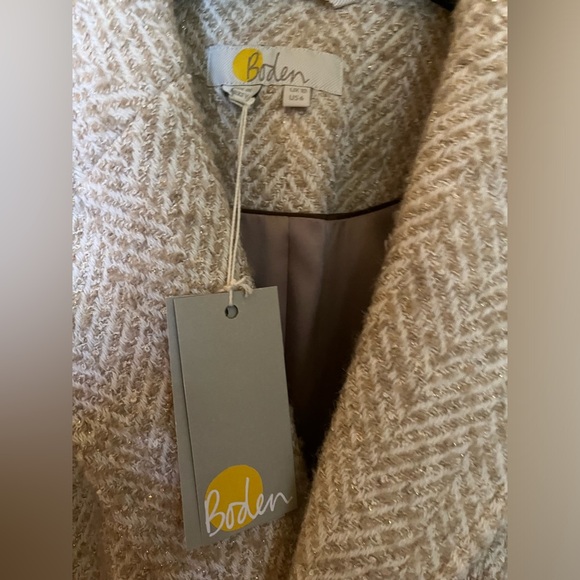 Boden Wool Blend Tailored Coat in Good Metallic Herringbone - Picture 3 of 9